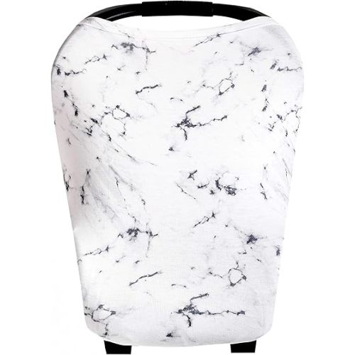 Copper Pearl Multi-Use Cover: Car Seat & Stroller Cover for Sun - Stretchy Fabric, All-Season Use, Stylish Designs, Easy Access for Moms - Marble