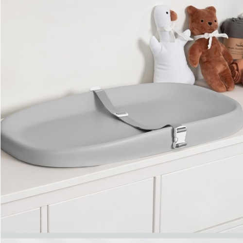 Papablic Wipeable Baby Changing Pad with Removable Safety Strap, Easy to Clean & Non-Slip Waterproof, Changing Pad for Dresser,Bed