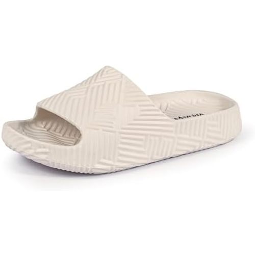 Weweya Slides for Women and Men - Bathroom Shower Shoes - Non Slip House Slippers - Lightweight Beach Sandals