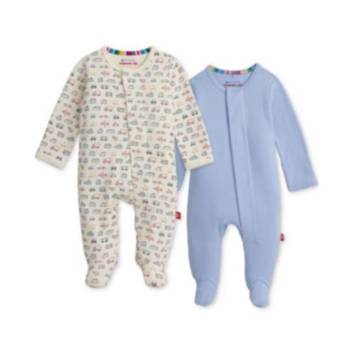 Baby Cotton Footed Coveralls, 2 Pack