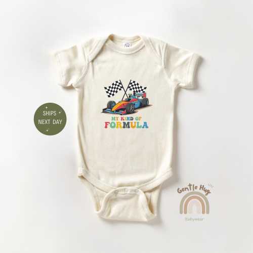 My Kind Of Formula Baby Onesie®, Funny F1 Race Car Bodysuit, Future Racer Onesie®, Baby Shower Gift, Natural Retro Baby Onesie®, Sports Gift