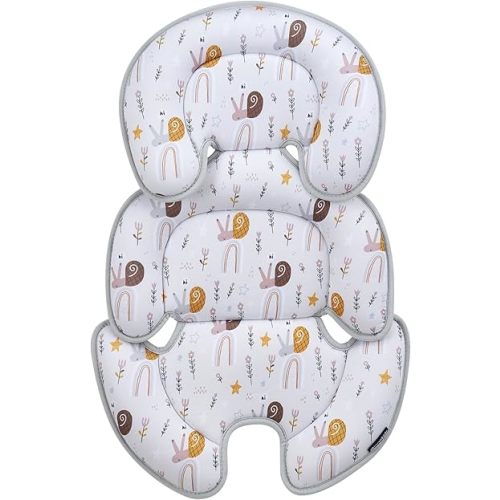Innokids Head and Body Support Pillow Infant Car Seat Insert for Newborn to Toddler Stroller Cushion (Snail)