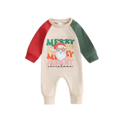 Infant Baby Boy Girl Christmas Outfit 3 6 12 18 Months Merry Christmas Print Jumpsuit Romper Onesie My First Christmas Clothes