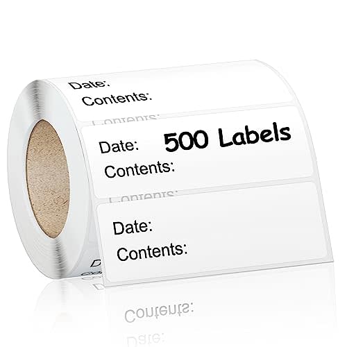 Kingtac 500pcs Food Freezer Labels, 1 x 3 Inch Removable for Food Containers, Mason Jar, No Residue Food Storage Labels Perfect for Kitchen Cannot be Torn