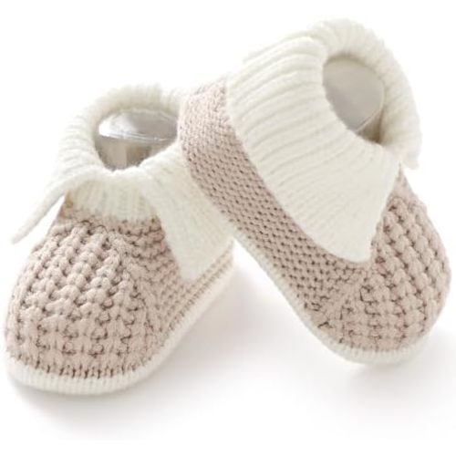 Baby Booties Newborn Hand Knit Sock Shoes Soft Cozy First Walkers for Infant Boys Girls