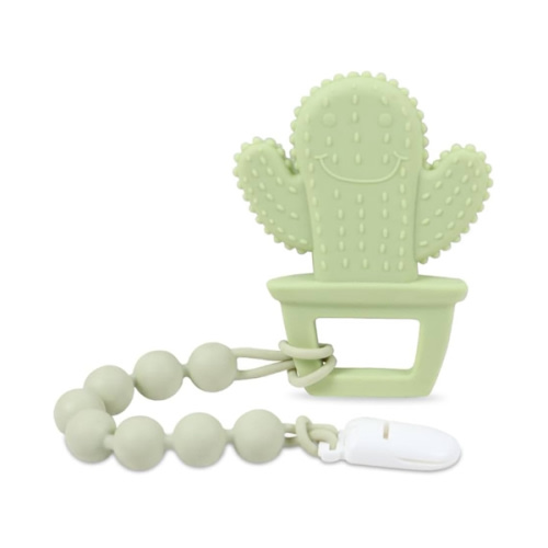 Baby Teething Toys,Food Grade Silicone Teether with One-Piece Pacifier Clip Holder,Shower Gift,Highly Effective Pain Relief for 3 Months+ Boy and Girl,BPA Free,Freezer Safe. (Yellow Cactus)
