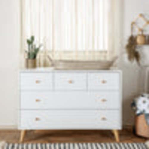 Austin 5-Drawer Nursery Dresser - dadada baby - white/natural color
