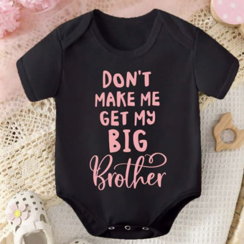 SHEIN Baby Girl Casual Simple Flower & Letter Printed Triangle Romper Short Sleeve Bodysuit