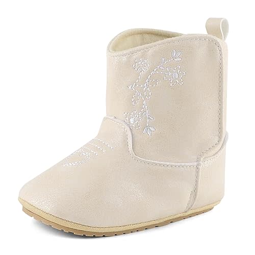 ESTAMICO Baby Girls Embroidery Western Boots