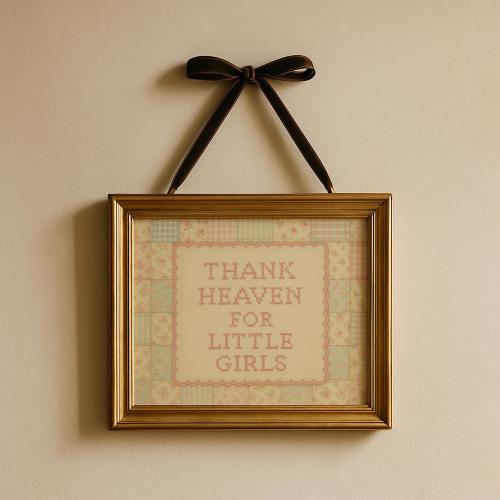 Thank Heaven for Little Girls Print • Vintage Nursery Art • Print, Framed or Canvas