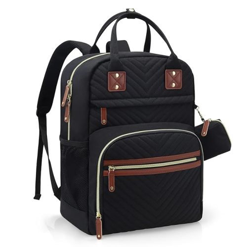 Tuwubi Diaper Bag Backpack, Baby Essentials Travel Tote Bag, Multi function Waterproof Backpacks, Travel Essentials with Stroller Straps & Pacifier Case - Black