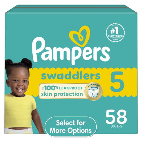 Pampers Swaddlers Diapers, Size 5, 58 Count (Select for More Options)