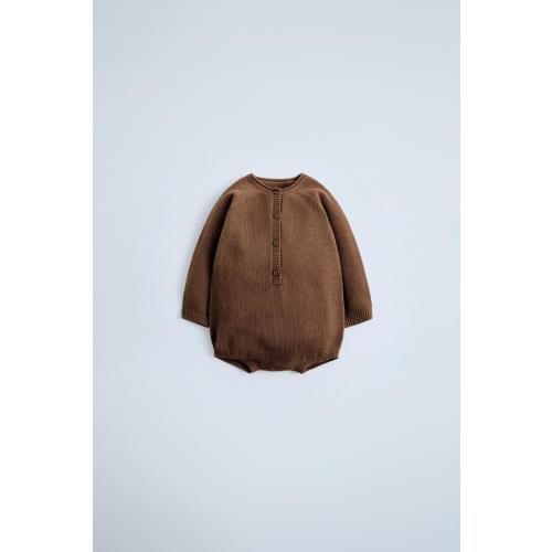 100% MERINO WOOL BODYSUIT - Brown | ZARA United States