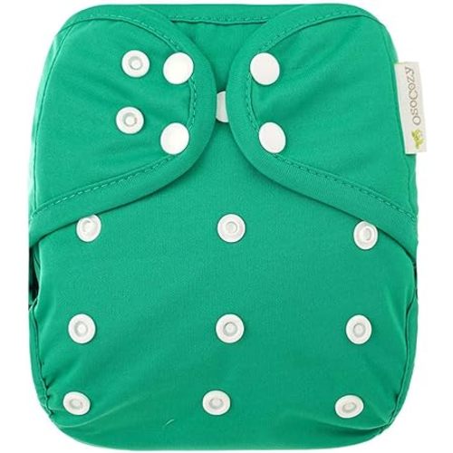 OsoCozy One Size Cloth Diaper Covers - Adjustable Snap Fit & Double Leg Gussets for Baby Boys & Girls from 8-35 Pounds. Use with Prefold, Flat or Fitted Cloth Diapers or Snap-in Inserts.