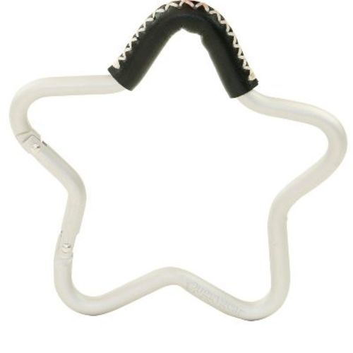 Star Stroller Hook - Silver/Black Leather