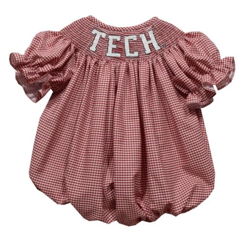 Texas Tech Red Raiders Smocked Red Gingham Girls Bubble – Mondays by Mimi