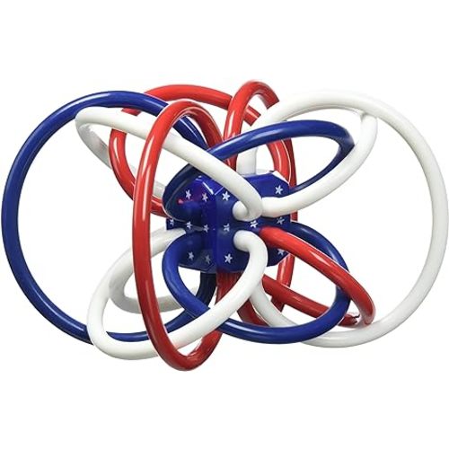 Manhattan Toy Red, White, and Blue Winkel Rattle and Teether Baby Toy