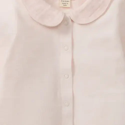 Muslin Collar Baby Girl Pink Jumpsuit