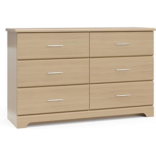 Storkcraft Brookside 6 Drawer Double Dresser (Driftwood) – Dresser For Nursery, 6 Drawer Dresser, Kids Dresser, Nursery Dresser Drawer Organizer, Chest of Drawers