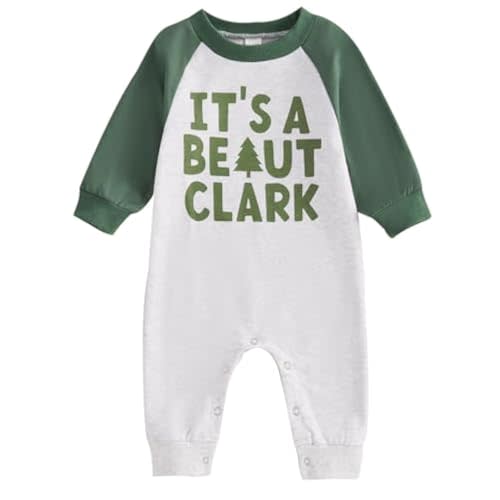 FIOMVA My First Christmas Baby Boy Girl Outfit Infant One Piece Jumpsuit Newborn Christmas Romper Fall Winter Clothes