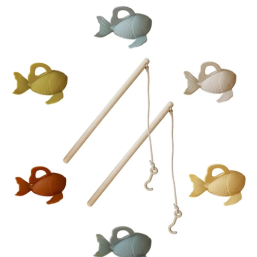 Silicone and Wood Fishing Play Set