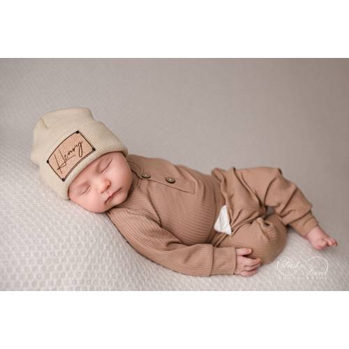 Name Hat | Custom Baby Kids Child Baby Newborn Beanie | Slouchy | Personalized Hat | Baby Shower Gift | Birthday Gift | Leather Patch