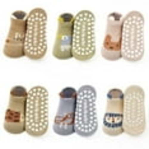 Toddler Non Slip Socks Baby Grip Socks 6 Pairs Toddler Ankle Socks with Grip Cute Animal Cartoon Anti Skid Socks for 0-5 Years Baby Boys Girls?04 Simplified Pen Animal 1-3T?
