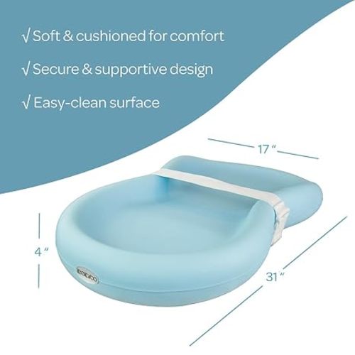 Keekaroo Peanut Changer Baby Blue – The Original Made in USA Easy-to-Clean Changing pad and The only Shell Over Foam, Fully impermeable to Fluid - Limited Edition Color