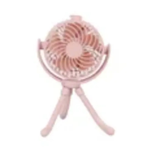 Mainstays 4" New 3-speed Portable Rechargeable Fan with Flexible Tripod and Digital Display, Pink