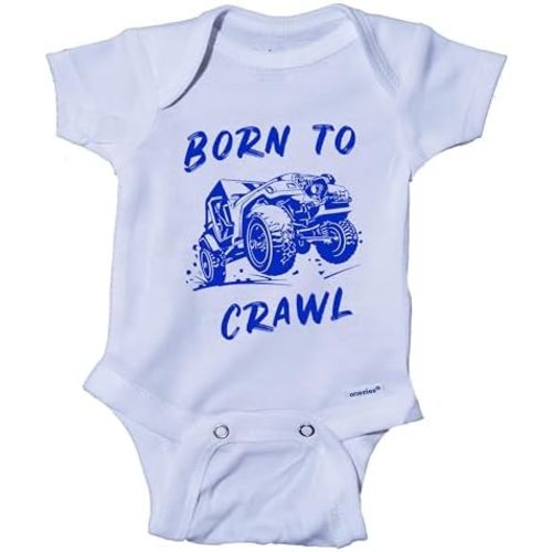 Ink Trendz Born to Crawl 4x4 Offroading Mudding Infant One-Piece Baby Onesie