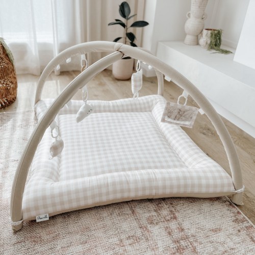 ♡ Activity Mat - Beige Gingham. Pre-Order AUGUST ♡ – Clover and Lola