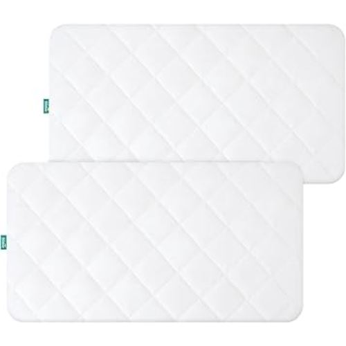Waterproof Crib Mattress Protector 2 Pack Fitted Crib Sheets Cover Toddler Bed Mattress Pad Protector for Boys Girls, Skin-Friendly & 100% Absorbent Machine Wash