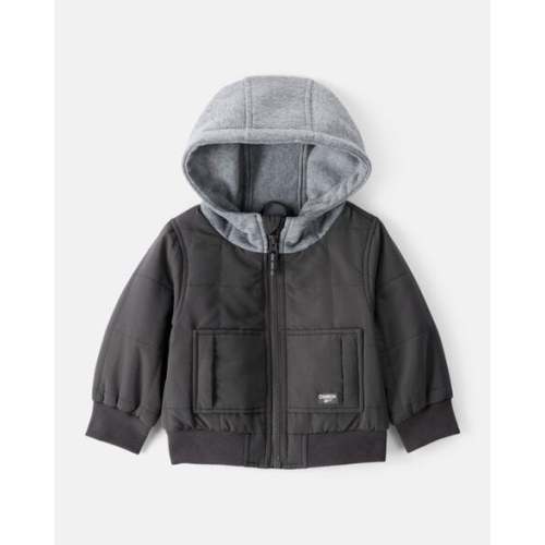 Baby Boy Long-Sleeve Midweight Quilted Bomber Jacket - Black - OshKosh | Carter's