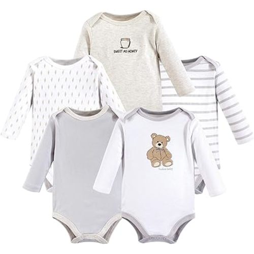 Hudson Baby unisex-baby Cotton Long-sleeve Bodysuits