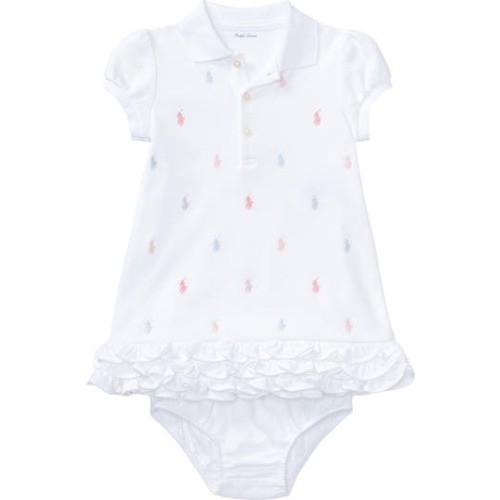 Cupcake Embroidered Polo Dress & Bloomers Set, 3M