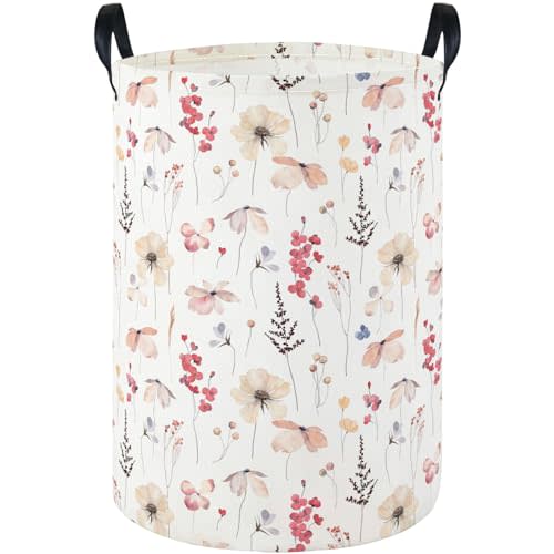 Laundry Hamper Baby Nursery Hamper Waterproof Foldable Kids Laundry Basket Kids Dirty Clothes Hampers Girl Room Decor for Home Gift Baskets(Floral)