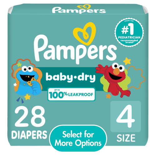 Pampers Baby Dry Diapers Size 4, 28 Count (Select for More Options)