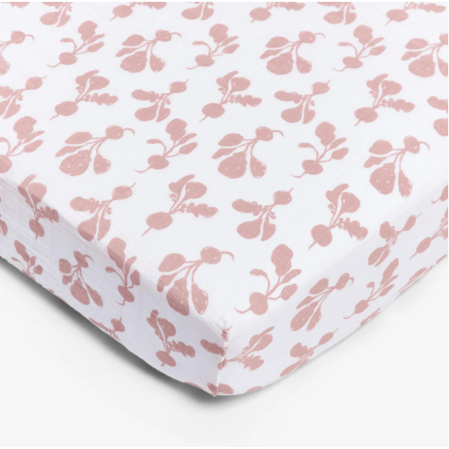 Organic Cotton Crib Sheets by Lewis - Radish in Mauve