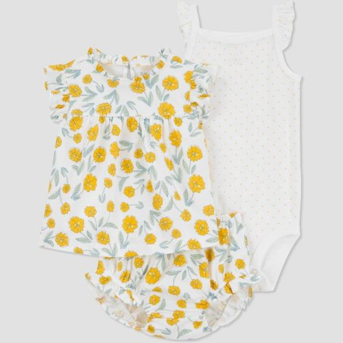Carter's Just One You® Baby Girls' Floral Top & Bottom Set - Yellow/White, Size: Newborn