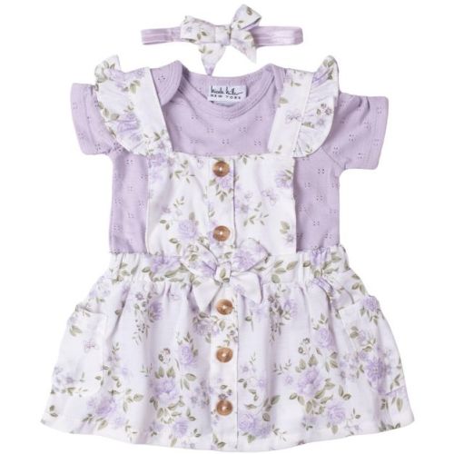 Nicole Miller Infant Girls 3-piece Jumper Set, Lilac Hint, Size 0/3m