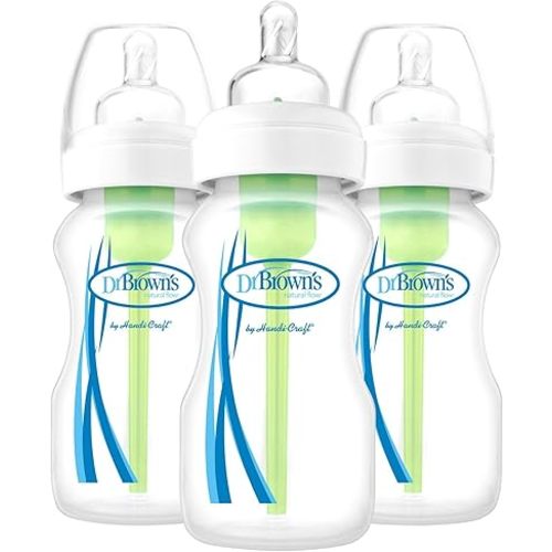 Dr. Brown's Options Wide Neck Bottle, 3 Pack, Clear, 9 oz