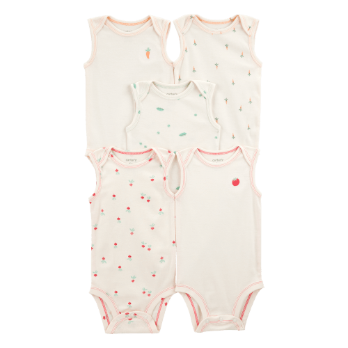 Baby 5-Pack Vegetables Sleeveless Bodysuits - Ivory | Carter's