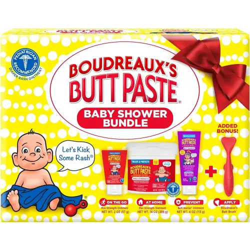 Boudreaux's Butt Paste Baby Shower Bundle, Baby Diaper Rash Cream Ointments & Applicator Kit