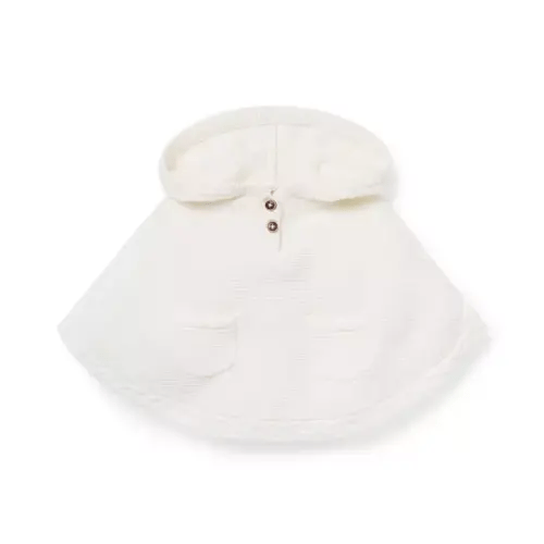 Jet Ivory Baby Hooded Sweater Cape by Janie and Jack