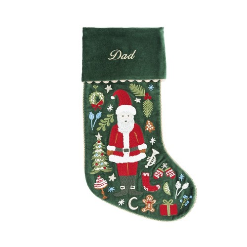 Rifle Paper Co. Nutcracker Embroidered Velvet Christmas Stocking Collection