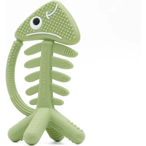 3in1 Infant Toys, Baby Teething Toys 3-6 6-12 Months, Teethers for Babies 3-6-12 Months, for Teething Relief, Baby Gift, Silicone,Sensory Toys 0-6 Months,USA Patent Pending,Fish,(Olive)