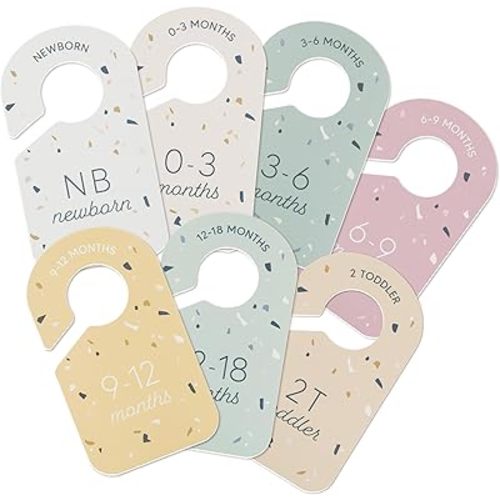KIBAGA Beautiful Baby Closet Dividers for Clothes - Double-Sided Organizer from Newborn to 24 Months - Adorable Nursery Decor Hanger Dividers Easily Organize Your Little Baby Girls or Boys Room