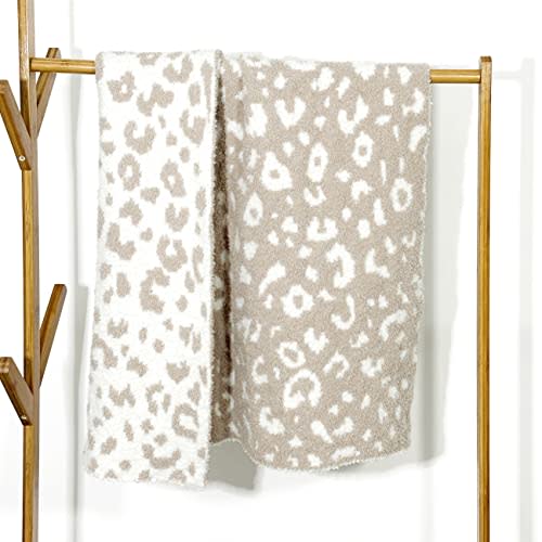 Soft Baby Blanket Cozy Blanket Swaddling Blanket for Newborn Nursery Knit Leopard Premium Comfort for Infants & Toddlers Perfect for Nursery, Crib, Stroller, 30x40 Inch Beige Cheetah