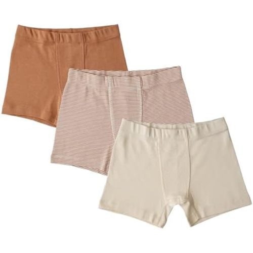 ORGANICKID Boys 100% Organic 100% Cotton Underwear GOTS Certified Kids Toddler Boxer Briefs Pack of 3