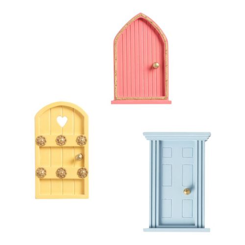 Painted Wood Fairy Doors Set of 3